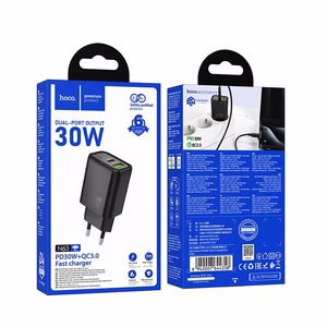 Laadija Hoco N63 30W GaN USB-C/USB-A must