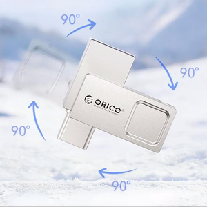 Orico U301 USB-mälupulk, 64 GB, USB-A/USB-C, USB 3.2 Gen 1, hõbedane