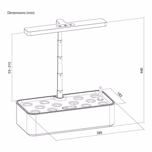 GreenBlue Intelligent Indoor Plant Growing System, SMART pot, 4L capacity, for 12 plants, full spectrum LEDs, GB133