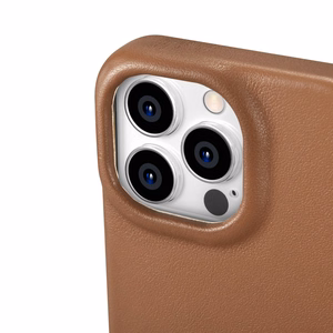 Чехол iCarer CE Premium Leather Folio для iPhone 14 Pro магнитный с откидной крышкой MagSafe коричневый