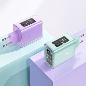 Acefast GaN Laadija 65W 3 ports (1xUSB, 2xUSB C) roheline (A45)