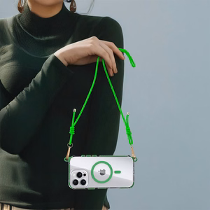 Tel Protect Strap Clear Ümbris jaoks Iphone 17 Pro roheline