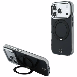 Mercedes Iconic Logo ümbris seadmele iPhone 18 Pro Max / 17 Pro Max, rõngastoega, MagSafe-ühilduv – must