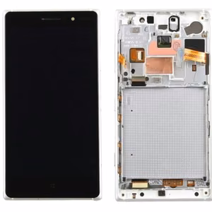 LCD ekraan Microsoft (Nokia) Lumia 830 puuteekraani ja raamiga valge originaal (kasutatud, klass B)