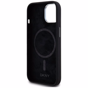 DKNY Liquid Silicone Small Metal Logo MagSafe Ümbris jaoks iPhone 14/15/13 - Must