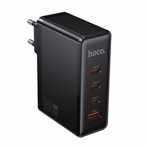 Hoco N85 100 W laadija kolme USB-C-pordiga ja ühe USB-A-pordiga, must