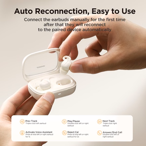Joyroom JR-TS1 Cozydots Series Wireless TWS Headphones for Sleeping ANC Bluetooth 5.3 - Black