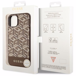 Guess GUHMP14MHGCFSEW iPhone 14 Plus 6.7" brown/brown hard ümbris GCube Stripes MagSafe