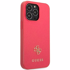 Guess Saffiano 4G Small Metal Logo чехол для iPhone 13 Pro / 13 - розовый