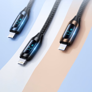 USB-A Kaabel - Lightning Wozinsky WUALC1 with LED Display 2.4A 1m - must