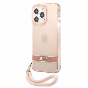 Guess läbipaistev rihmaga ümbris iPhone 13 Pro Max roosa
