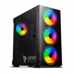 SAVIO Prime X1 ARGB Glass arvutikorpus, must
