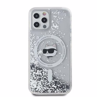 Karl Lagerfeld Liquid Glitter Choupette Head MagSafe Ümbris jaoks iPhone 12 / 12 Pro - läbipaistev