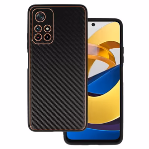 TEL PROTECT Leather Carbon Ümbris jaoks Xiaomi Redmi Note 11 5G/Note 11S 5G/Poco M4 Pro 5G Must