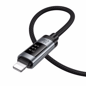 Кабель для передачи данных с цифровым дисплеем USB C to Lightning Hoco PD 27W 1,2 м U148 чёрный