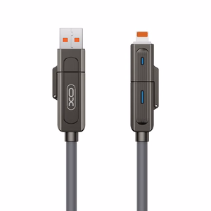 XO kaabel NB275 4w1 USB-C - Lightning + USB - USB-C 60W 1,0m szary