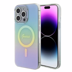 Guess GUHMP15XHITSQ iPhone 15 Pro Max бирюзовый/бирюзовый жёсткий чехол IML Iridescent MagSafe