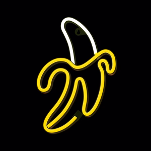 Neon LED Light BANANA valge kollane Bat + USB FLNE10 Forever Light