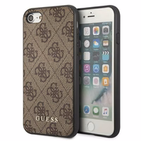 Guess 4G Metal kuldne Logo Ümbris jaoks iPhone SE 2022 / 2020 / 7 / 8 - Brown