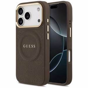 GUESS ümbris jaoks IPHONE 17 Pro compatible with MagSafe GUHMP17LPSAMSECW (PU W/ Peony Hot Stamp) brown
