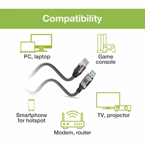 Techly ICOC U3A-RJ45-010 võrgukaabel Must, Hõbedane 1 m Cat6 F/UTP (FTP)