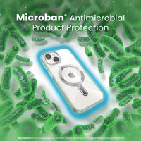 Speck Presidio Perfect-Clear Grip ClickLock & MagSafe - iPhone 17e / 16e / 15 / 14 / 13 ümbris (Clear / Chrome Finish / Serene hõbedane)