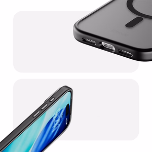 Rock Guard Touch Matte Series Magnetic Ümbris jaoks Iphone 17 Pro must (metal lens frame)