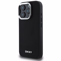DKNY Plain Hõbedane Logo MagSafe iPhone 16 Pro Max Ümbris - Must