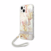 Guess GUOHCP14MHFLSU iPhone 14 Plus 6.7 "lilla / lilla hardcase Flower Strap