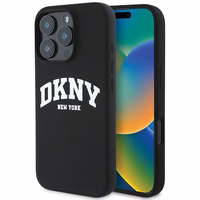 DKNY Silicone Valge Printed Logo MagSafe Ümbris jaoks iPhone 16 Pro Max - Must
