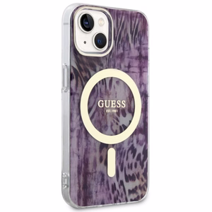Guess Leopard MagSafe ümbris jaoks iPhone 14 - roosa