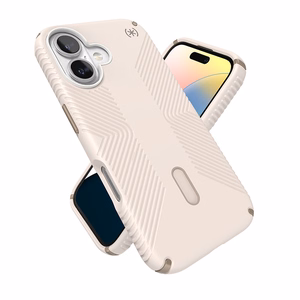 Speck Presidio2 Grip MagSafe'i ja ClickLocki toega ümbris iPhone 16-le, Bleached Bone/Heirloom Gold