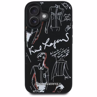 Karl Lagerfeld Grained Pattern & Logo MagSafe Ümbris for iPhone 16 - must