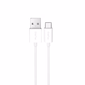 Puro 10W TPE USB-A - USB-C Kaabel 2m - valge