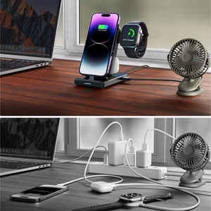 Joyroom JR-WQS02 iPhone AirPods Apple Watch 4in1 charging station foldable - must