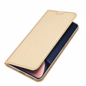 Dux Ducis Skin Pro Ümbris Xiaomi 13 Flip Card Wallet kuldne Stand
