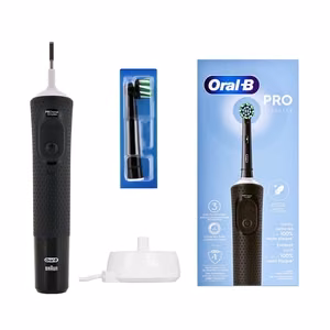 Oral-B Vitality Pro täiskasvanutele mõeldud laetav elektriline hambahari, 1 harjapea, 3 puhastusrežiimi, must