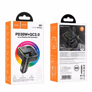 Car laadija Hoco QC3.0 PD 30W with transmitter FM E81 must