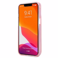 Karl Lagerfeld Glitter Karl's Head ümbris iPhone 13 Pro Max'ile - roosa