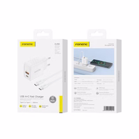 FONENG võrgulaadija EU56 GaN PD 20W 1xUSB-C + 1xUSB QC3.0 + kaabel USB-C - USB-C valge