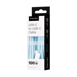 Krüger&Matz Basic USB-C–USB-C kaabel, 100 W, 1,5 m, sinine