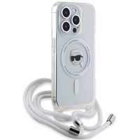 Karl Lagerfeld Crossbody IML Karl Head MagSafe ümbris jaoks iPhone 15 Pro Max - läbipaistev