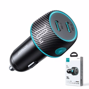 Autolaadija Joyroom „JR-CCN02" must 70W (2xUSB-C) LED-valgusega
