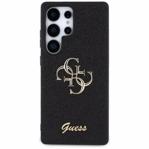 Guess Fixed Glitter Big 4G Metal Logo ümbris jaoks Samsung Galaxy S25 Ultra must