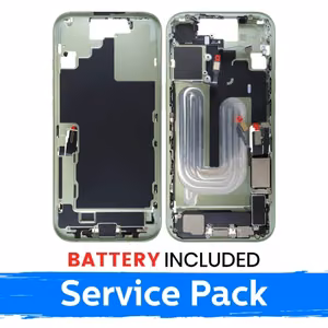 Apple iPhone 17 keskkere korpus + aku / Salveiroheline / (Hoolduspackett)