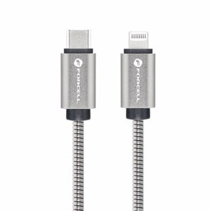 Kaabel USB C to Lightning Forcell F-Energy PD 3A 27W Metal 1 m C238 hõbedane