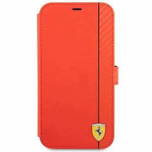 Ferrari FESAXFLBKP13SRE iPhone 13 mini 5.4" punane/punane raamat On Track Carbon Stripe