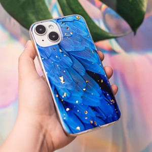 Kuldne Glam ümbris jaoks iPhone 12 / 12 Pro 6,1" sinine