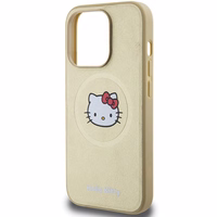 Hello Kitty Leather Kitty Head MagSafe ümbris jaoks iPhone 14 Pro Max - kuldne