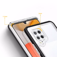 Läbipaistev 3in1 ümbris Samsung Galaxy A42 5G Frame Gel Cover Must